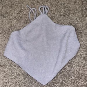 White Fox Boutique. Size small handkerchief shaped shirt. Light blue.